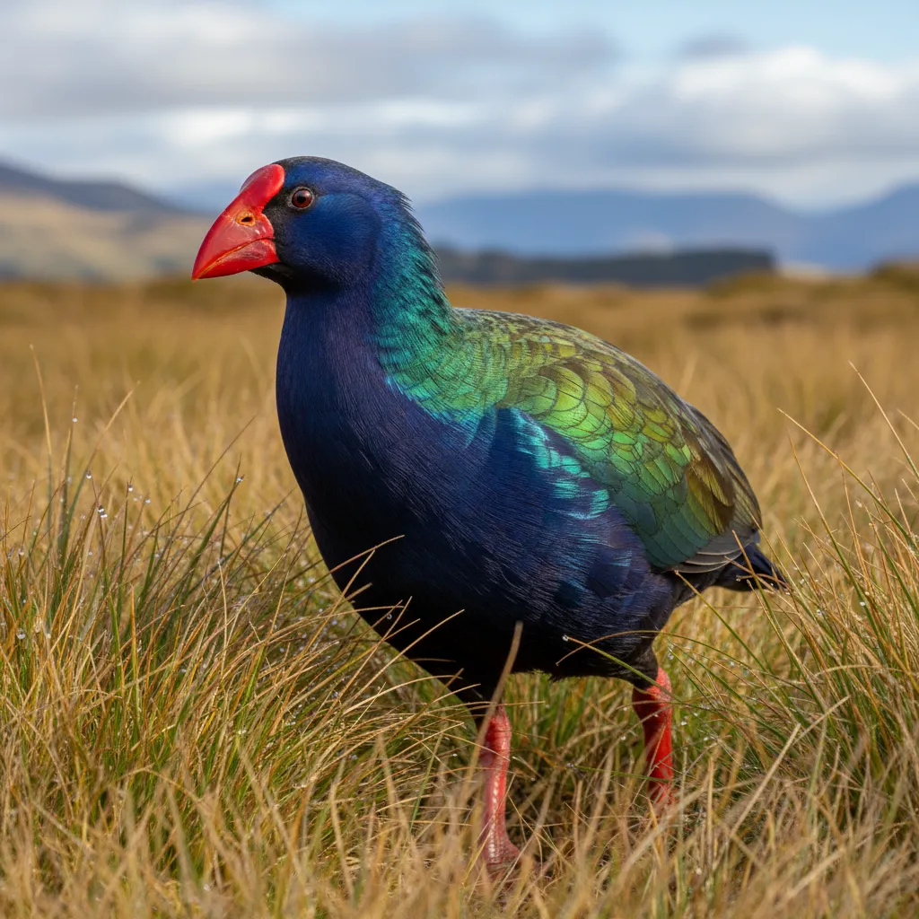 Rare Takahe bird at Zealandia Ecosanctuary