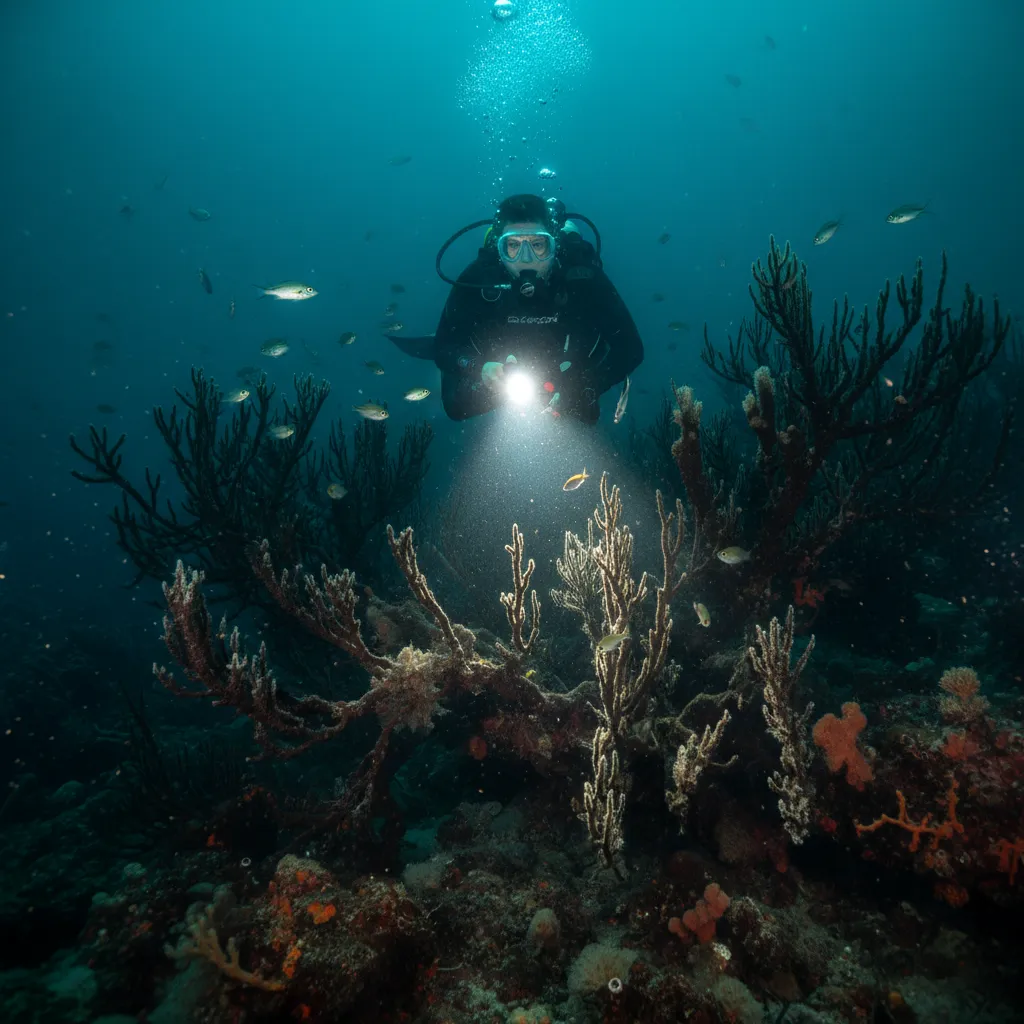 Black coral in Fiordland marine reserve