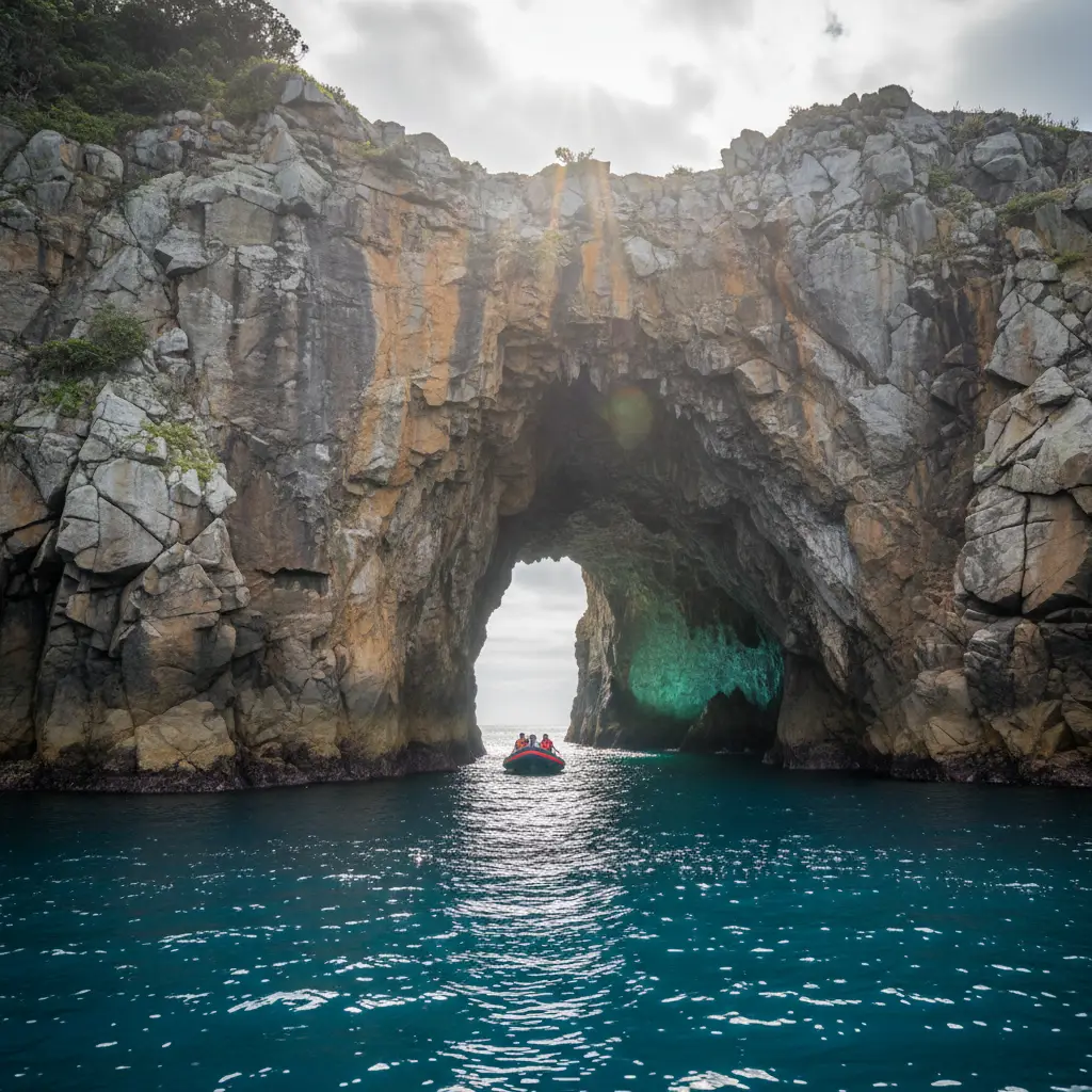Entrance to Riko Riko Cave, the world's largest sea cave