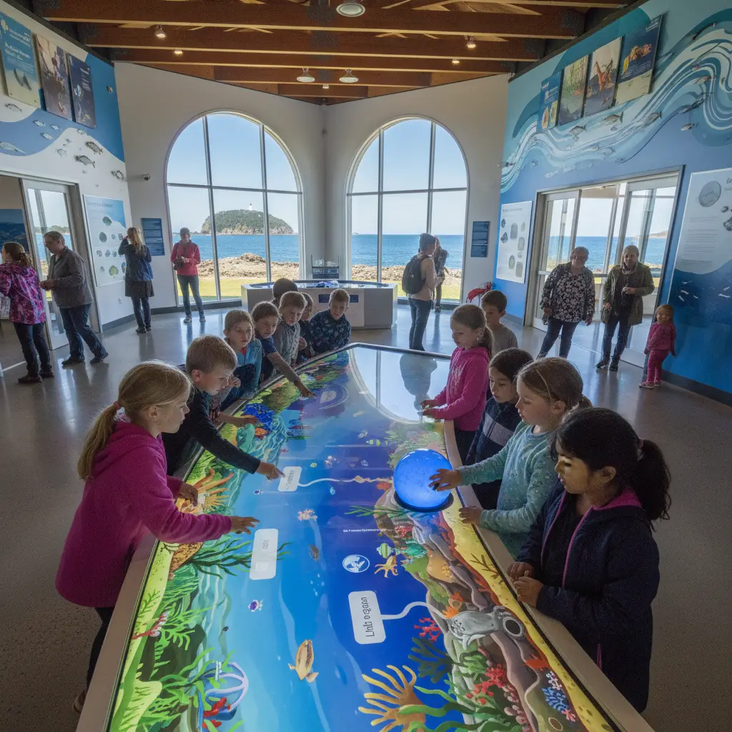 Interactive exhibits at the Goat Island Marine Discovery Centre