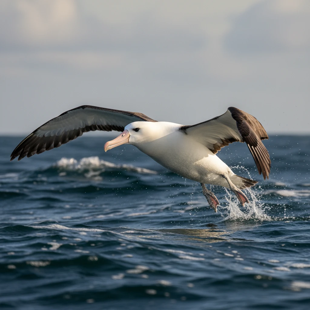 Wandering Albatross skimming the ocean surface
