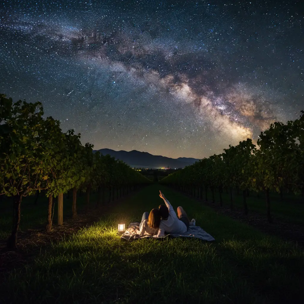 Stargazing in Martinborough vineyards under the Wairarapa Dark Sky Reserve