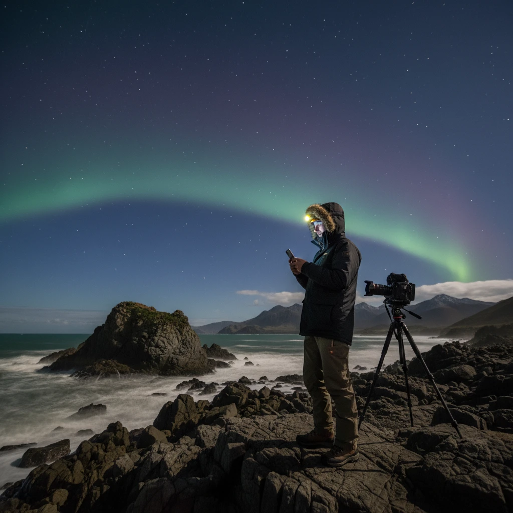 Checking aurora forecast apps in New Zealand