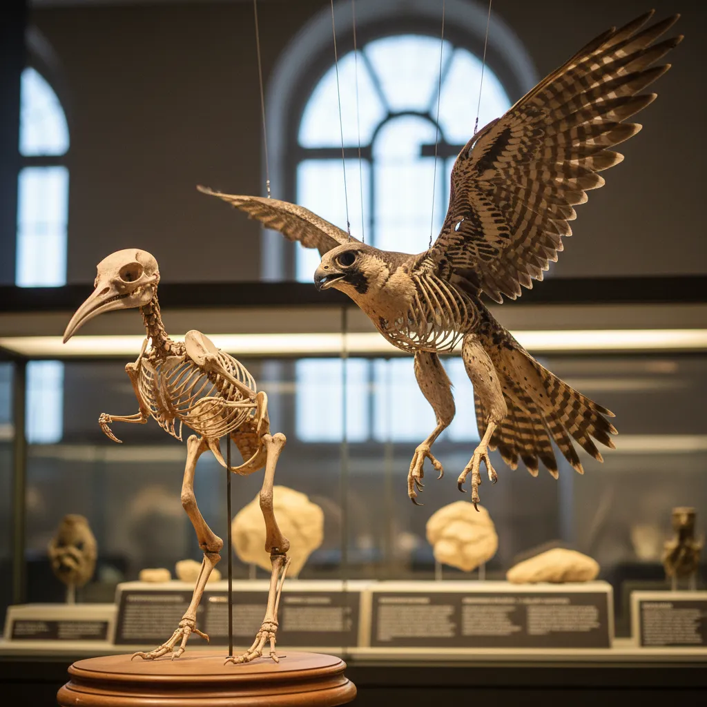 Skeletal comparison of flightless vs flying birds