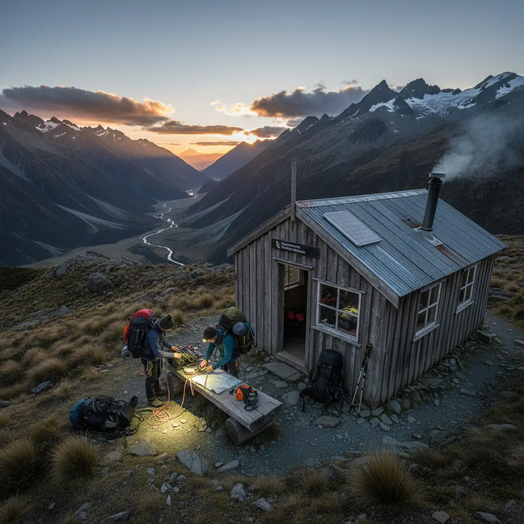 DOC hut in remote New Zealand wilderness