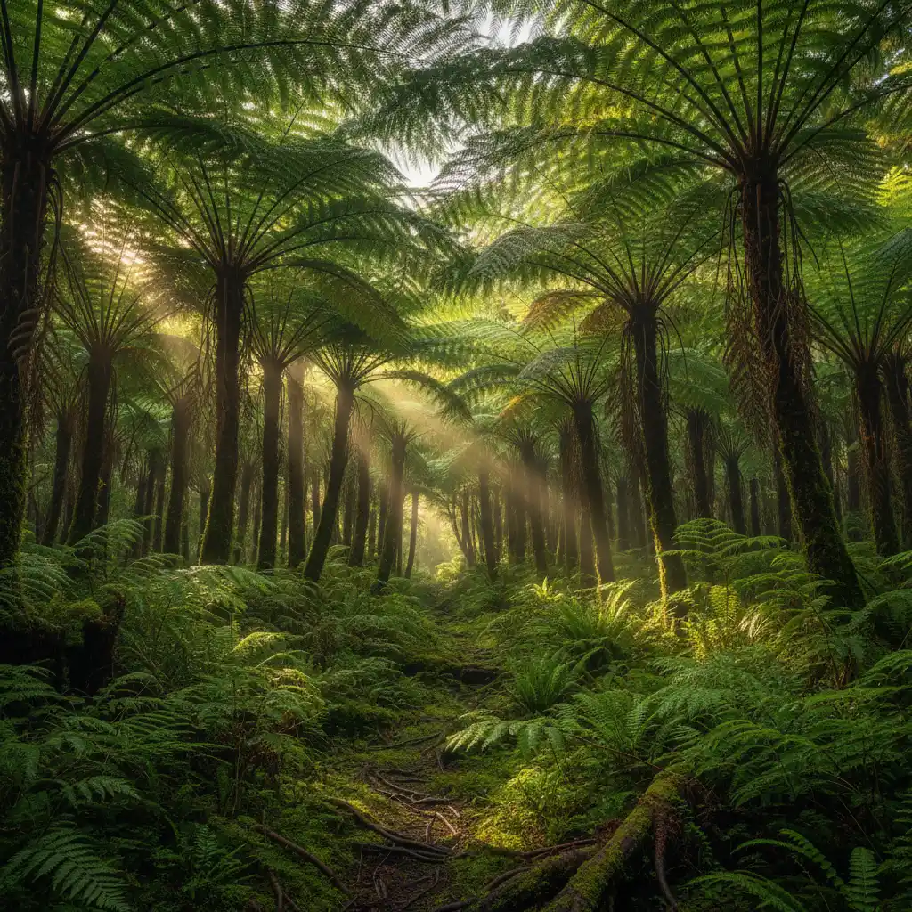 Pristine New Zealand native forest habitat
