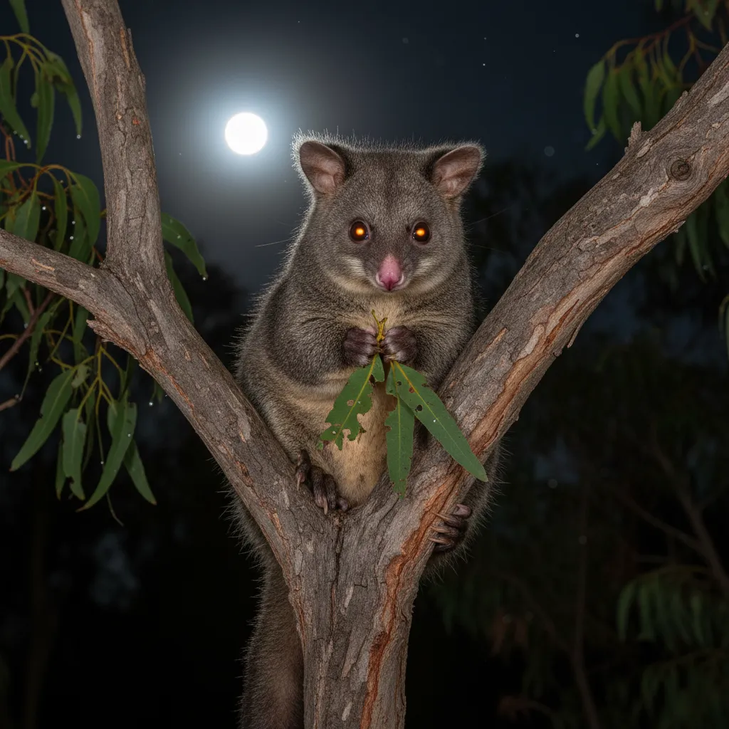 Brush-tailed possum damaging native trees