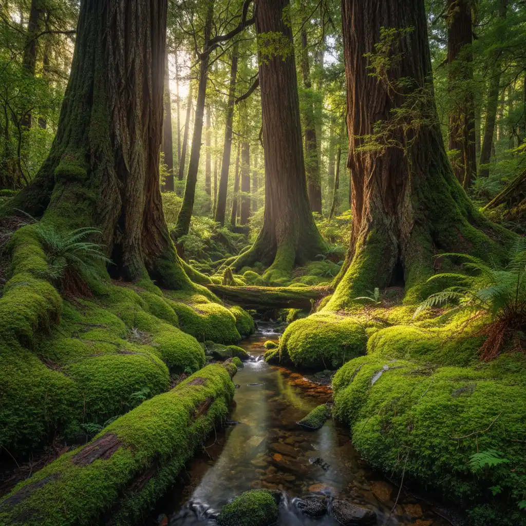 Ancient Podocarp trees in Whirinaki Te Pua-a-Tāne Conservation Park