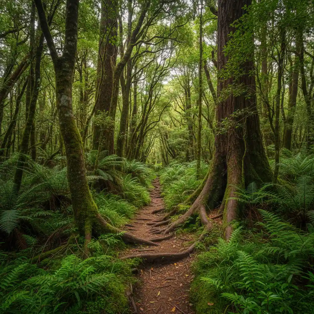 Secluded walking track in Otari-Wilton's Bush