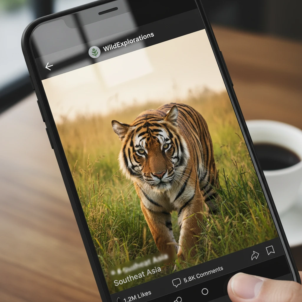 Social media screen showing ethical geotagging practices for wildlife