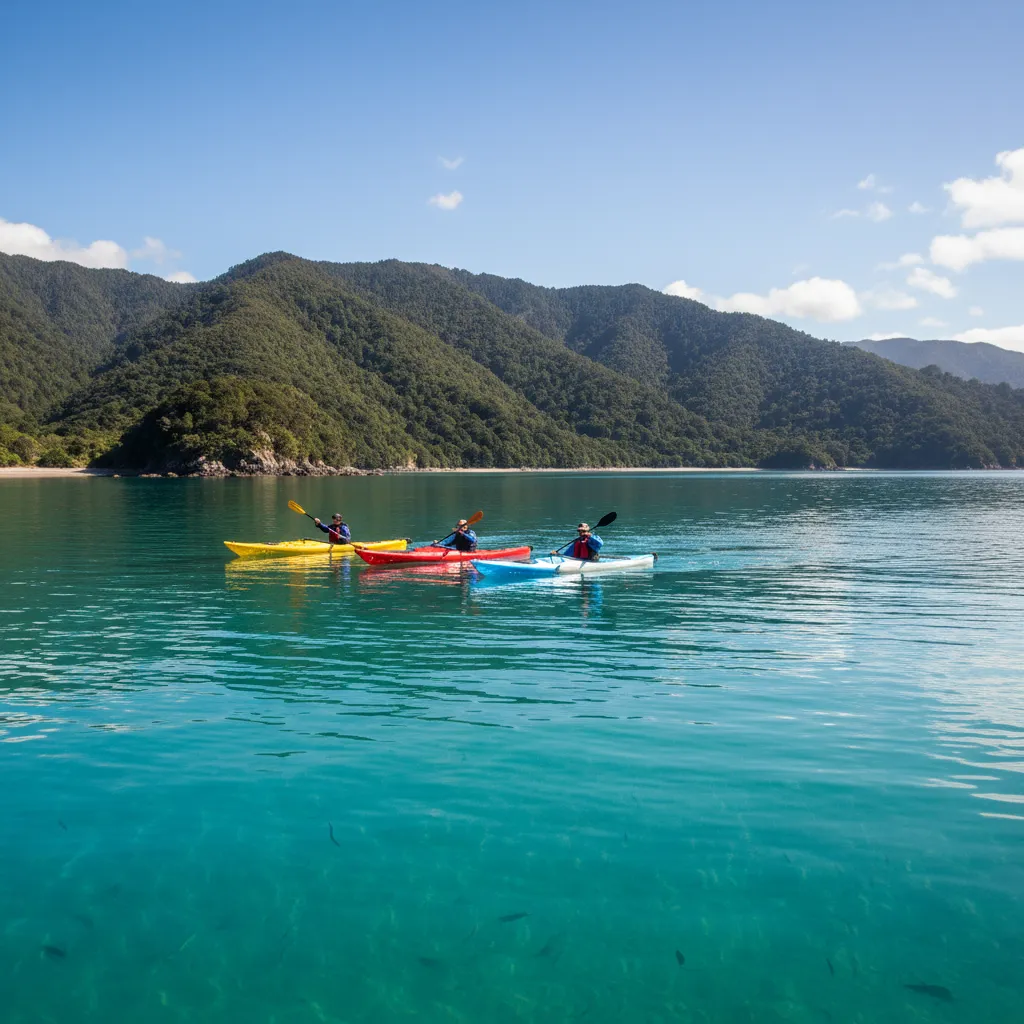 Kayaking in Marlborough Sounds eco-tourism