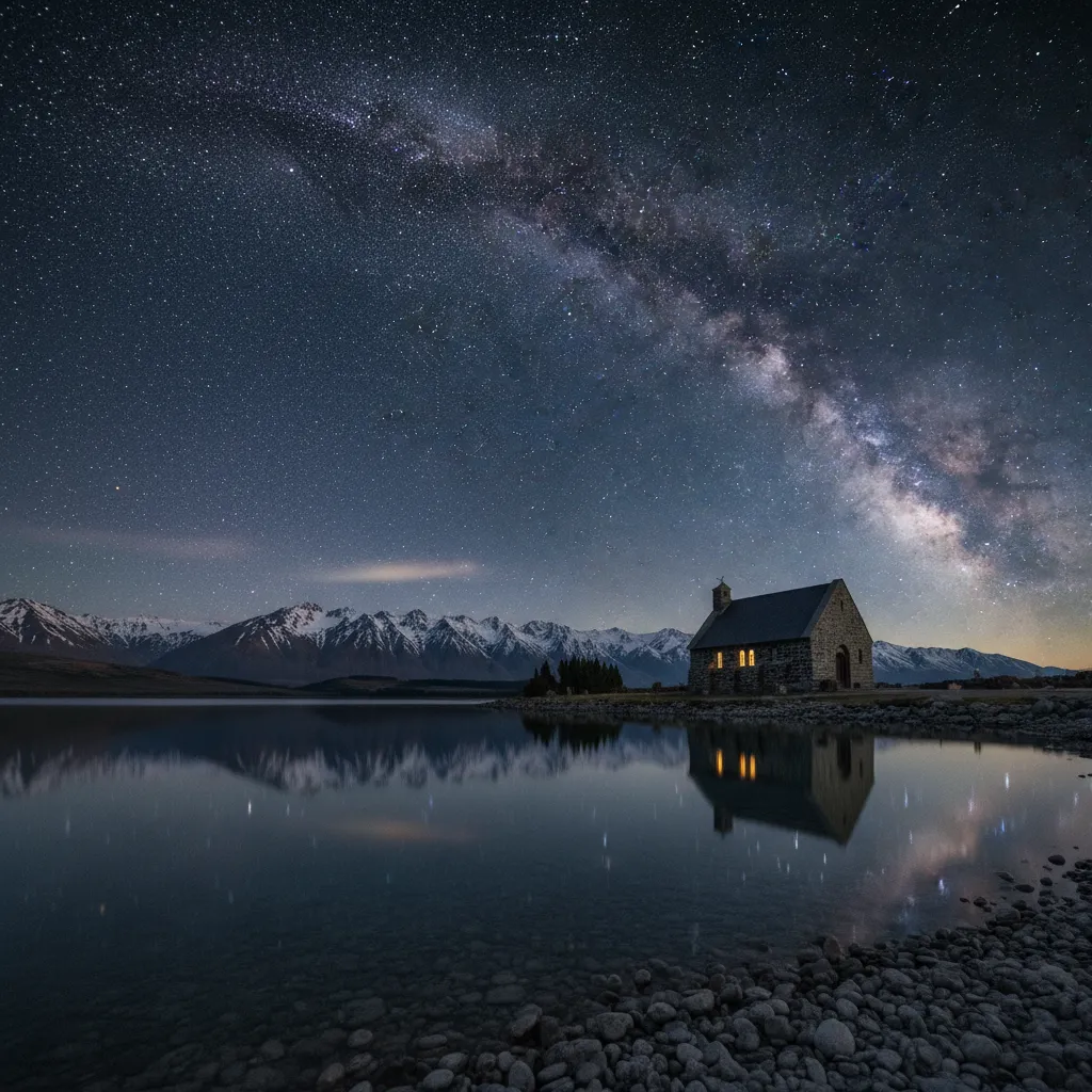 Milky Way over Lake Tekapo Church of the Good Shepherd