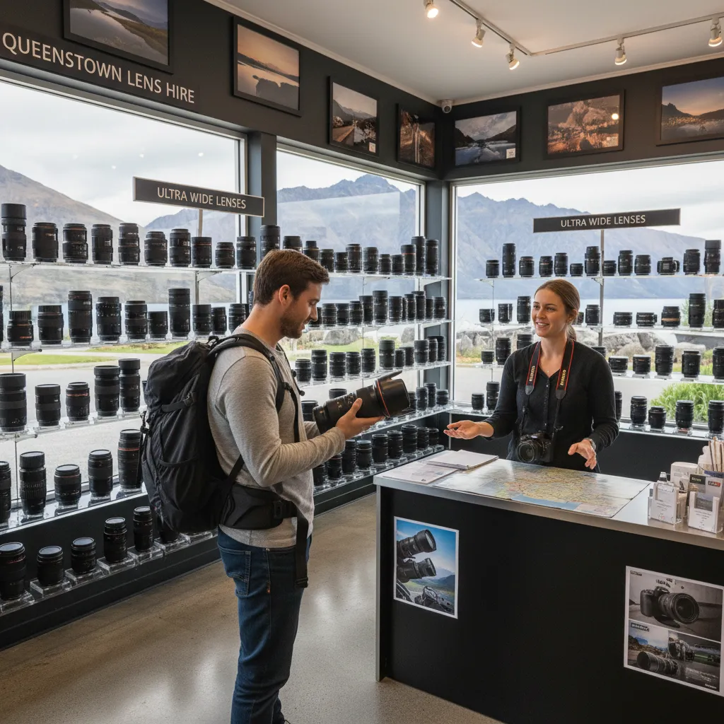 Camera lens rental shop in Queenstown