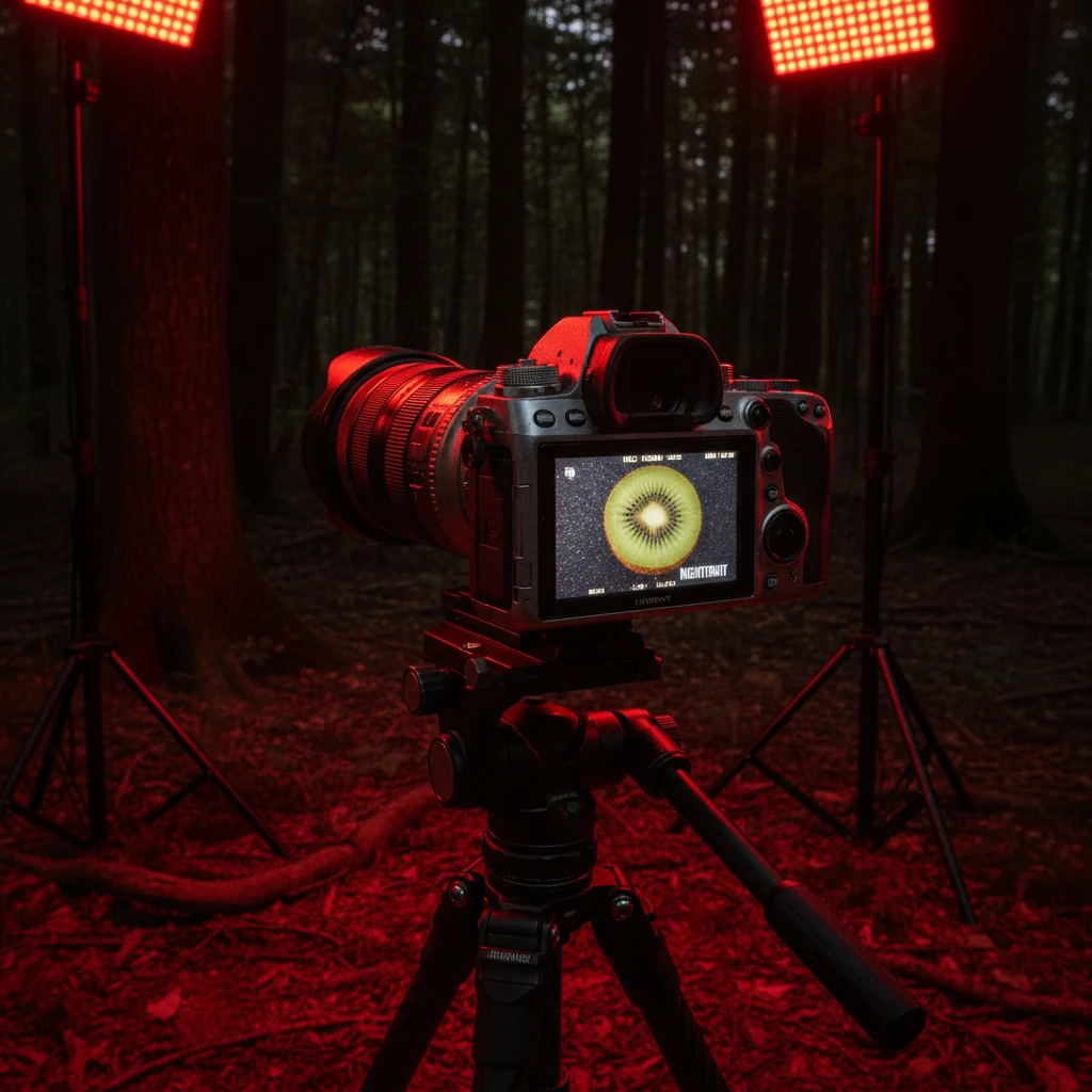 High ISO photography setup for capturing kiwi in low light