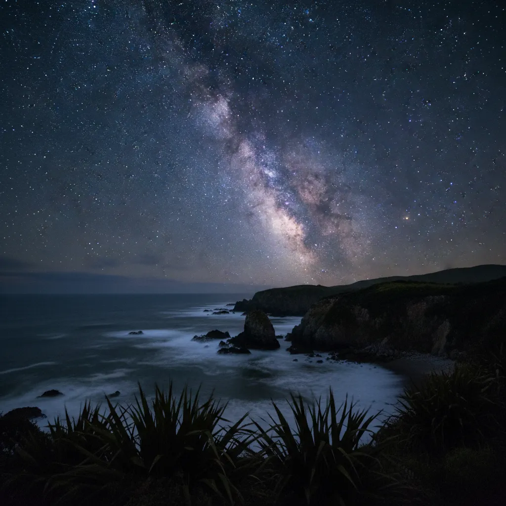 Stargazing from the rugged coast of Great Barrier Island Dark Sky Sanctuary