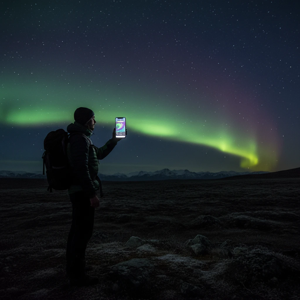 Checking aurora forecast apps in the field