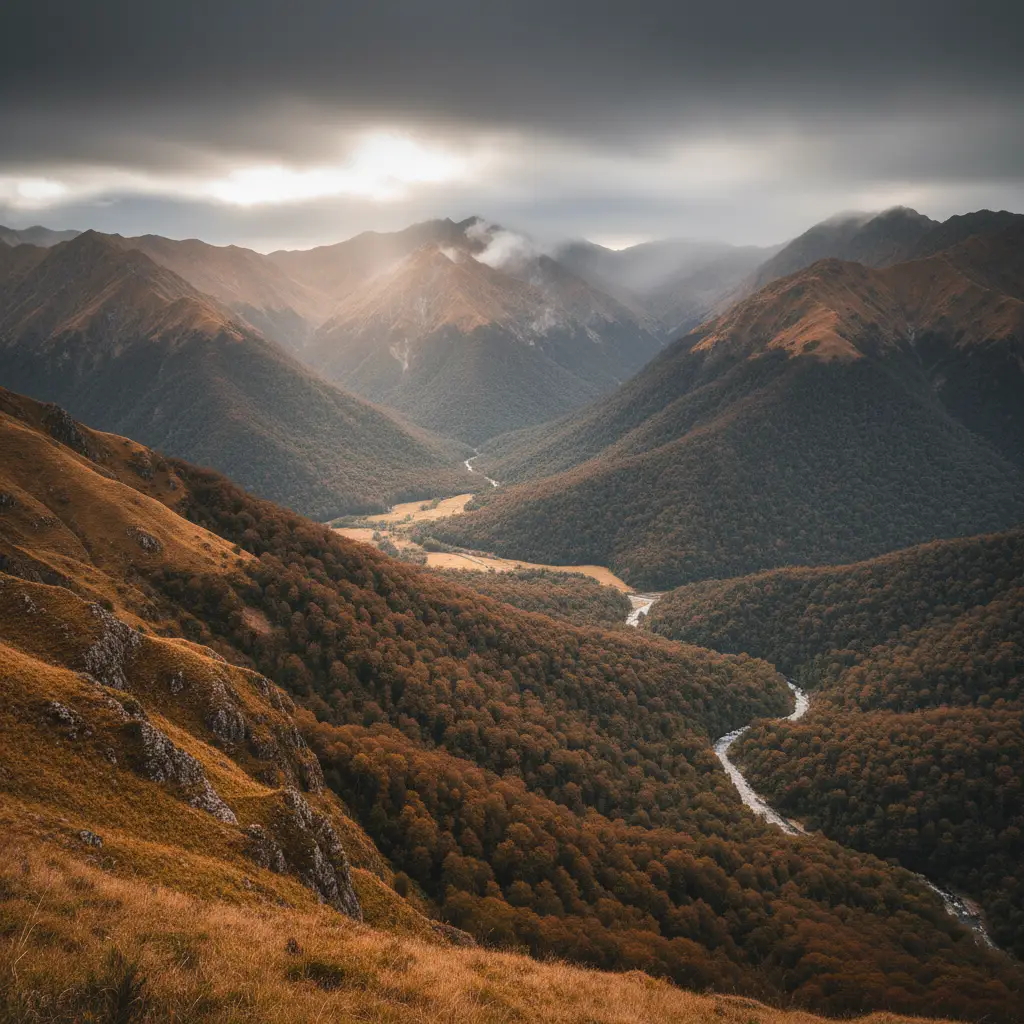 Rugged terrain of the Tararua Ranges hunting grounds