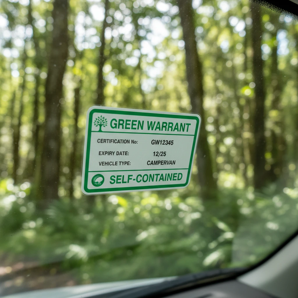 New Zealand Green Warrant Self-Contained Certification Sticker