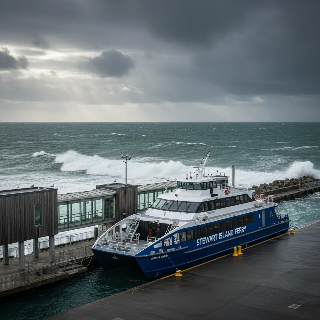 Stewart Island Ferry docked at Bluff Terminal