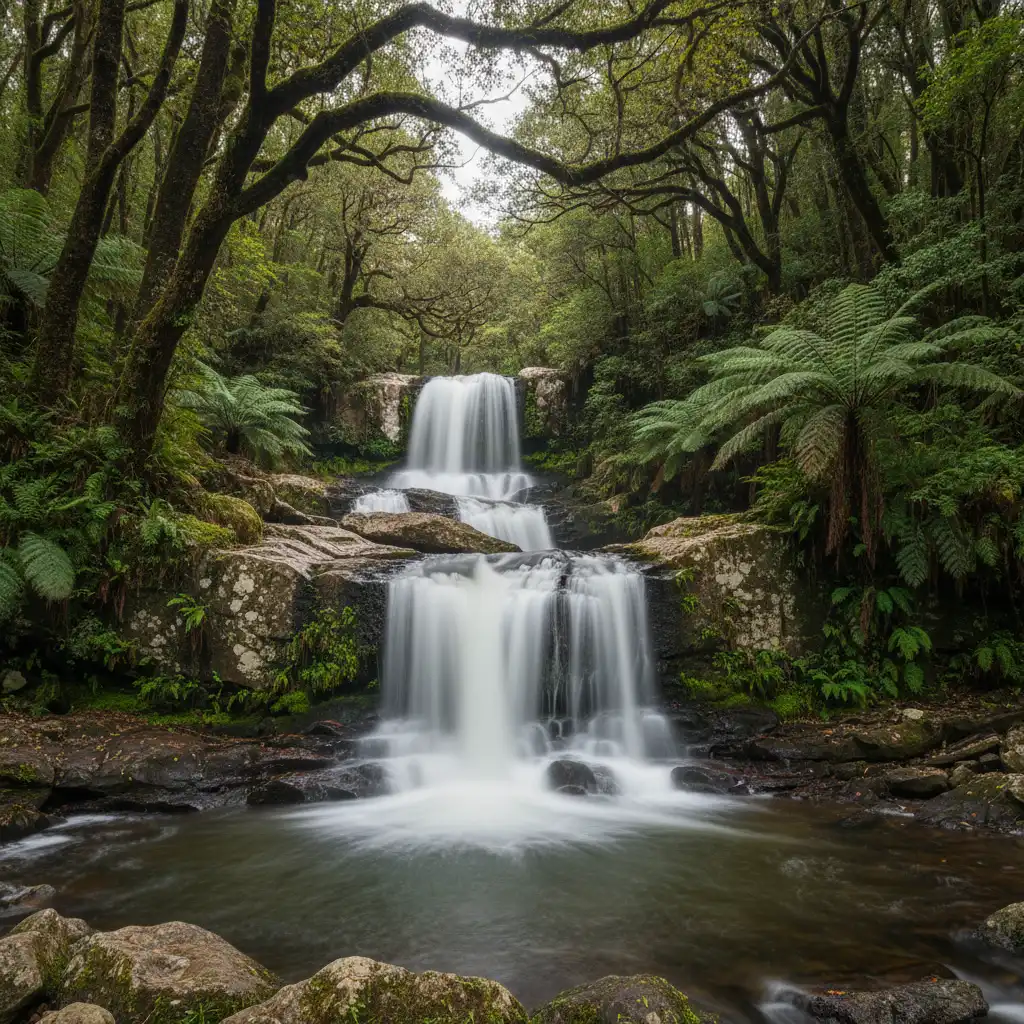 Purakaunui Falls cascading water