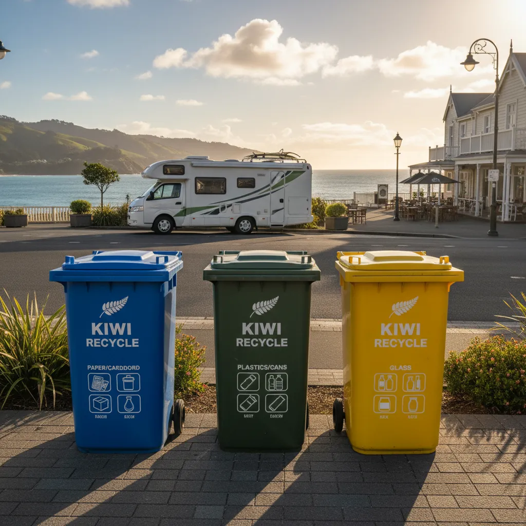 Recycling bins in New Zealand