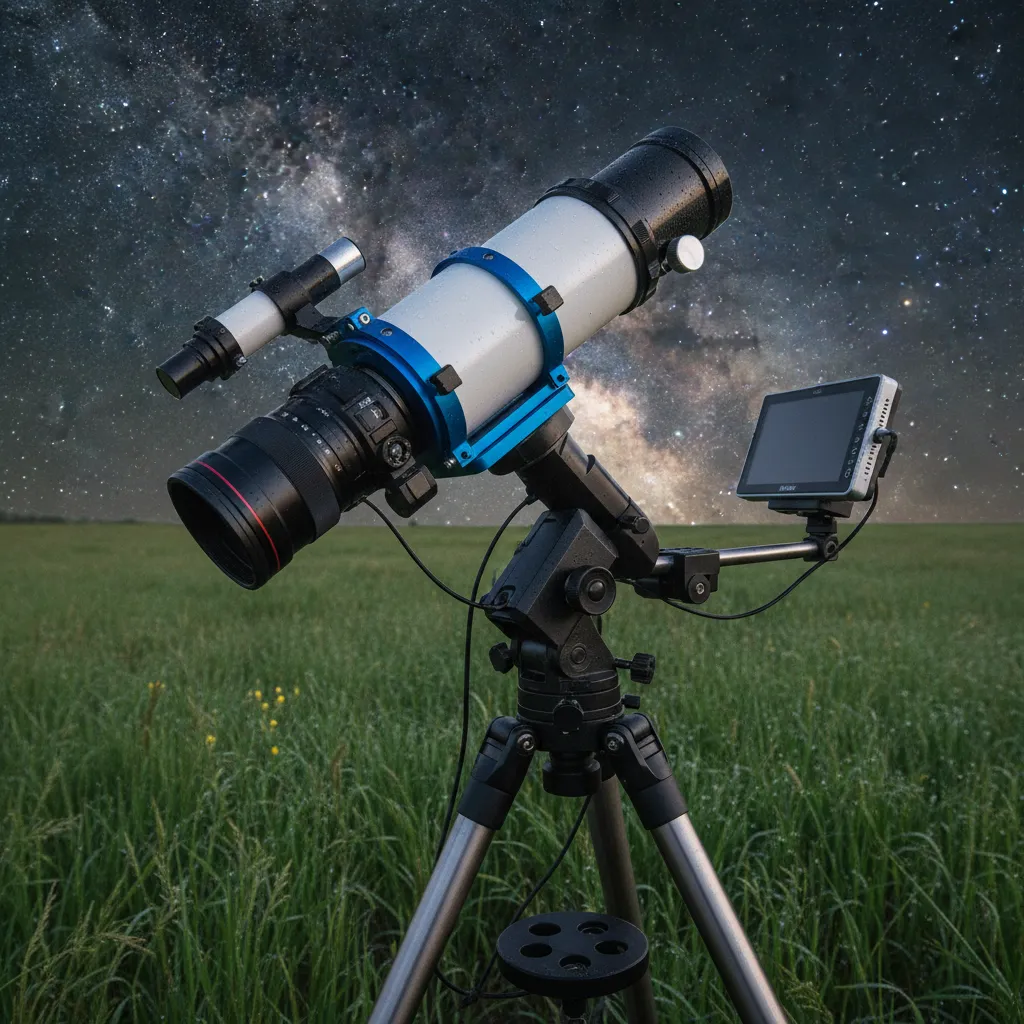 Astrophotography equipment setup for capturing the night sky in New Zealand