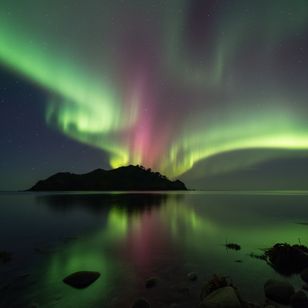 Aurora Australis visible from Rakiura Stewart Island Dark Sky Sanctuary