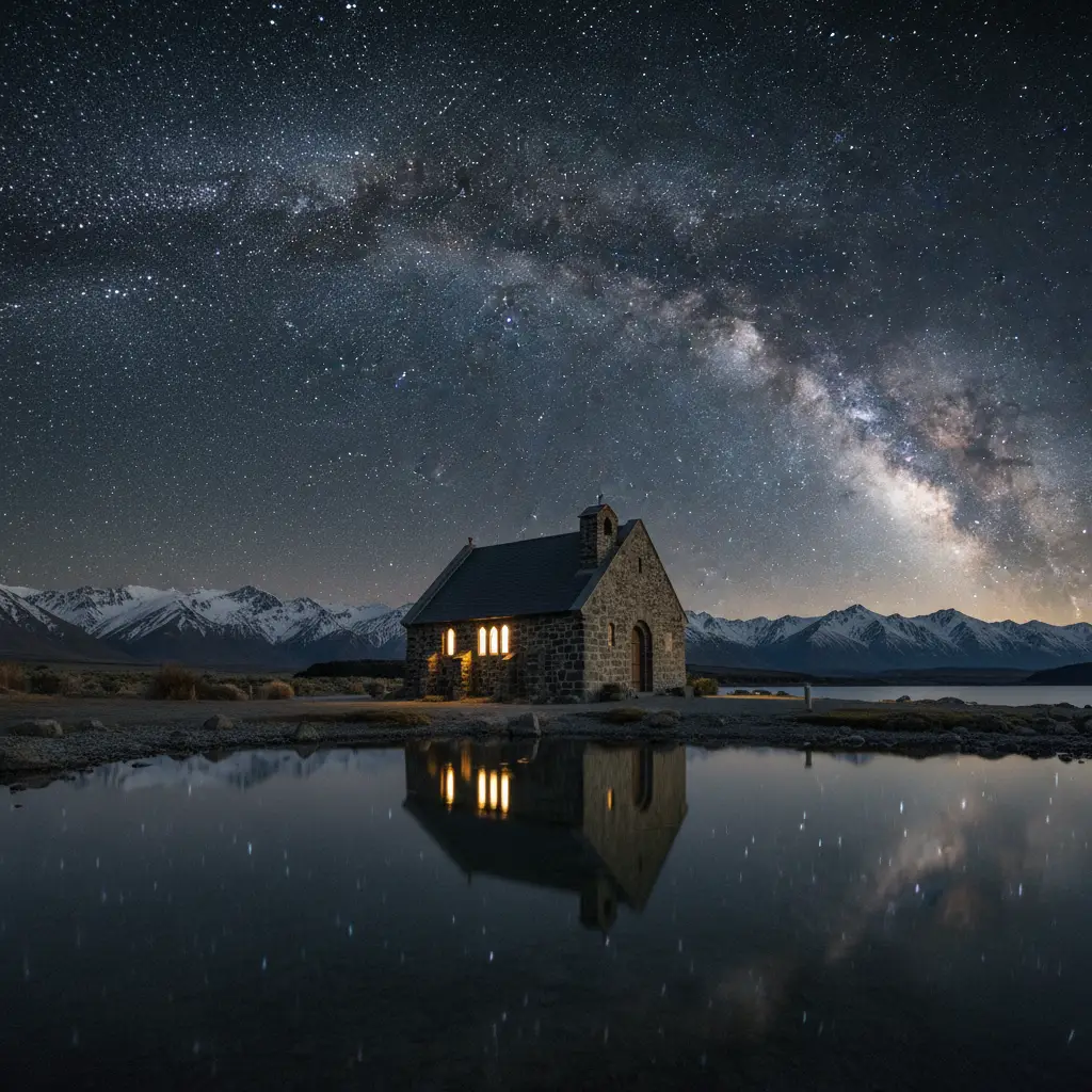 Church of the Good Shepherd under the Milky Way