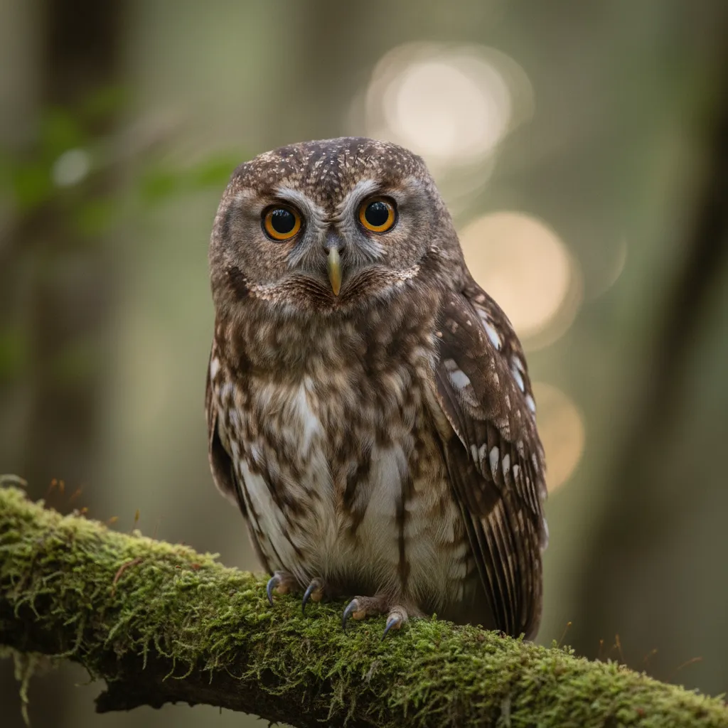 Morepork owl in low light conditions requiring a fast aperture lens