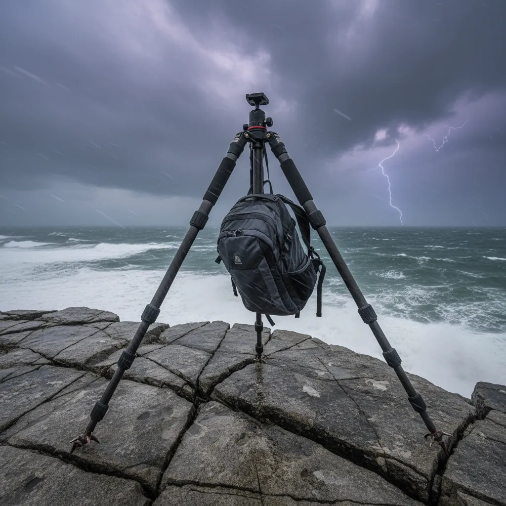 Tripod stabilization techniques for windy conditions