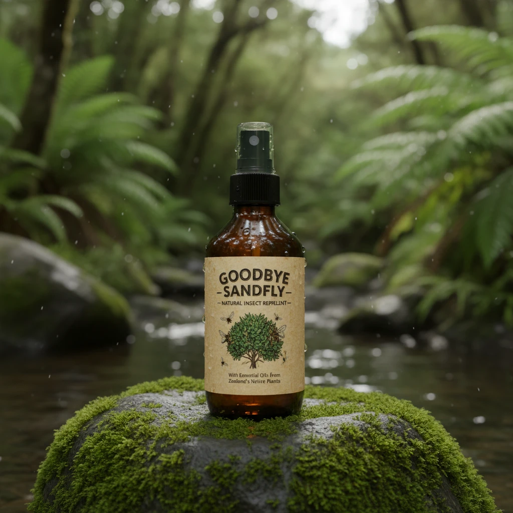 Goodbye Sandfly Natural Repellent Bottle in Rainforest