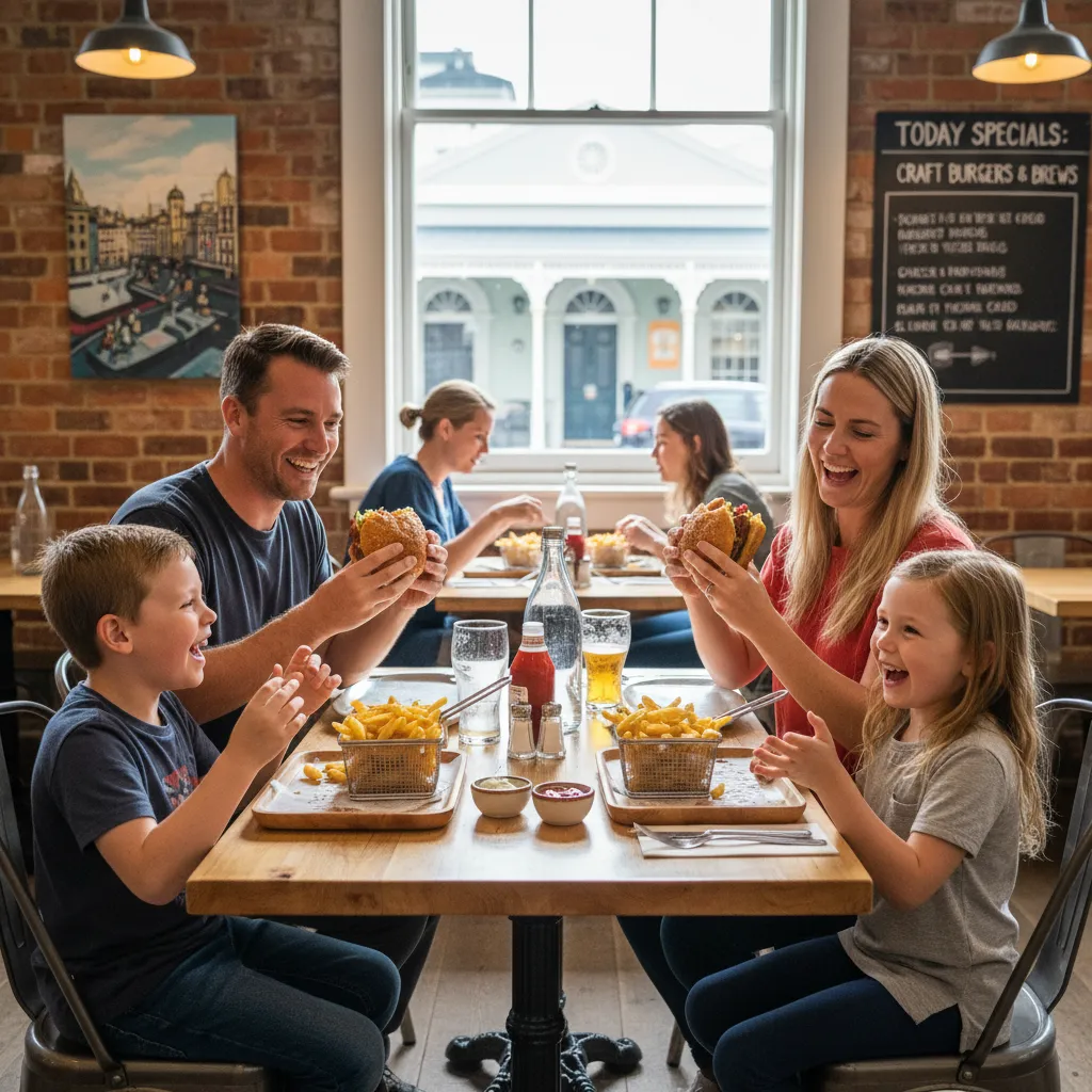 Family dining at a casual gastropub near Zealandia