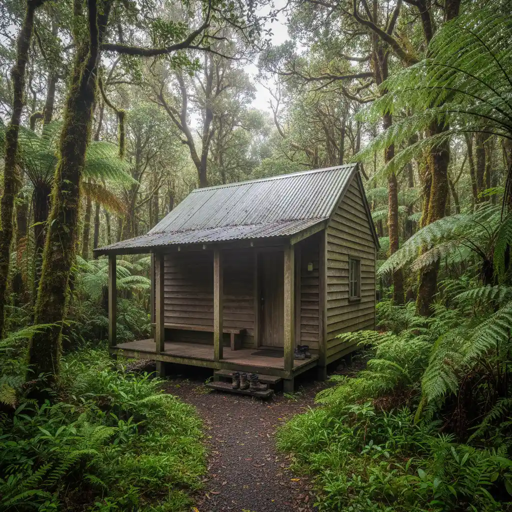 DOC Hut on Rakiura Track Stewart Island