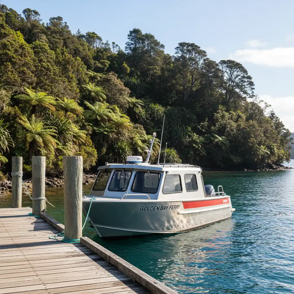 Ulva Island Water Taxi docked at Golden Bay Wharf