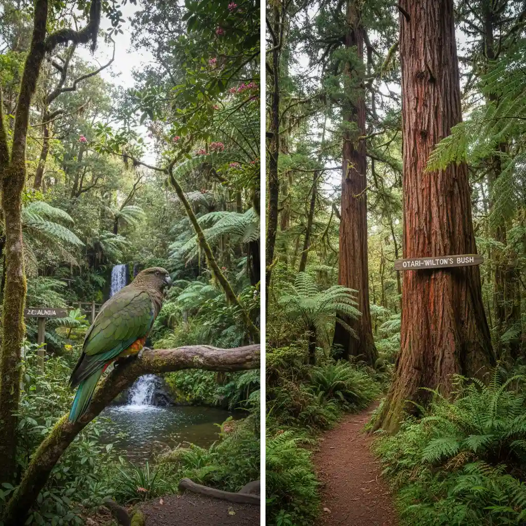 Comparison of Zealandia wildlife and Otari-Wilton's Bush native forest