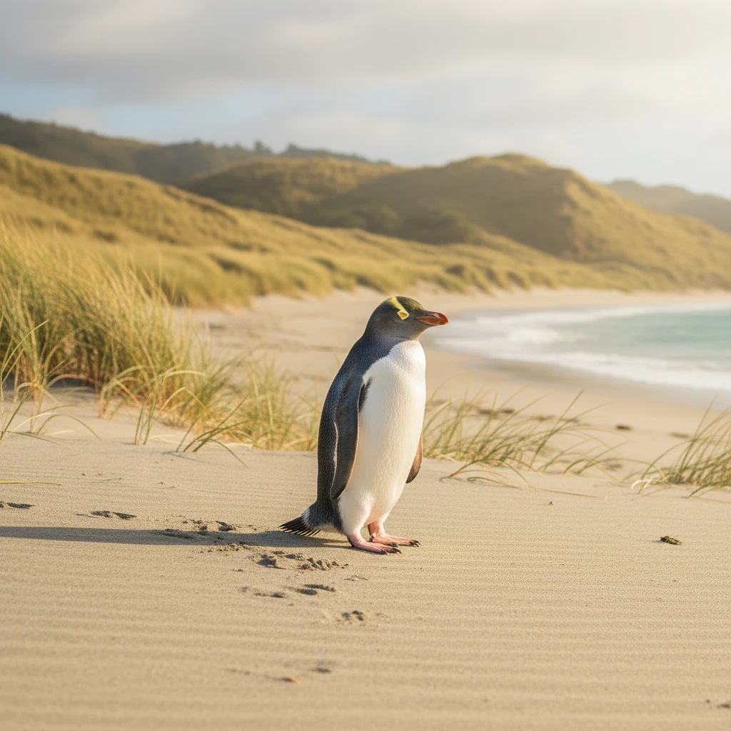 Yellow-eyed penguin (Hoiho) on the Otago Peninsula