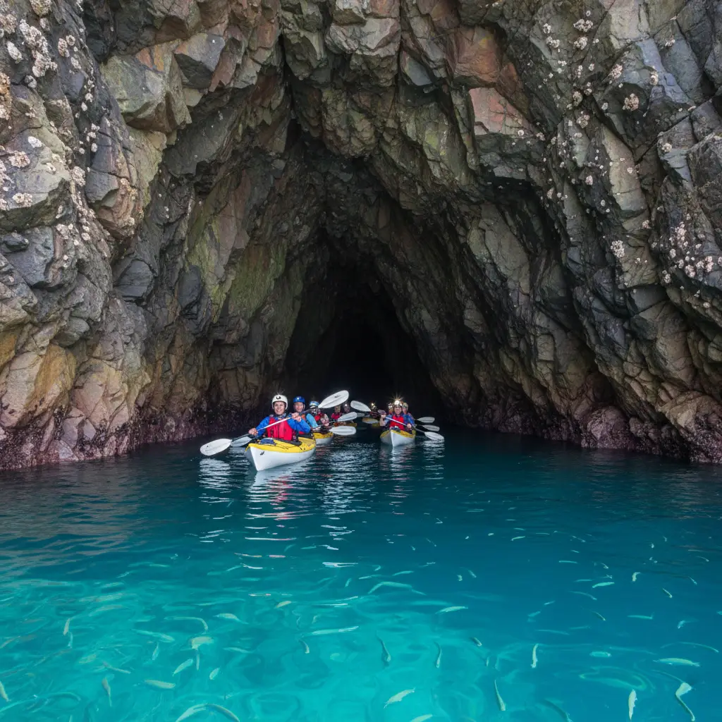 Sea kayaking in Akaroa Marine Reserve